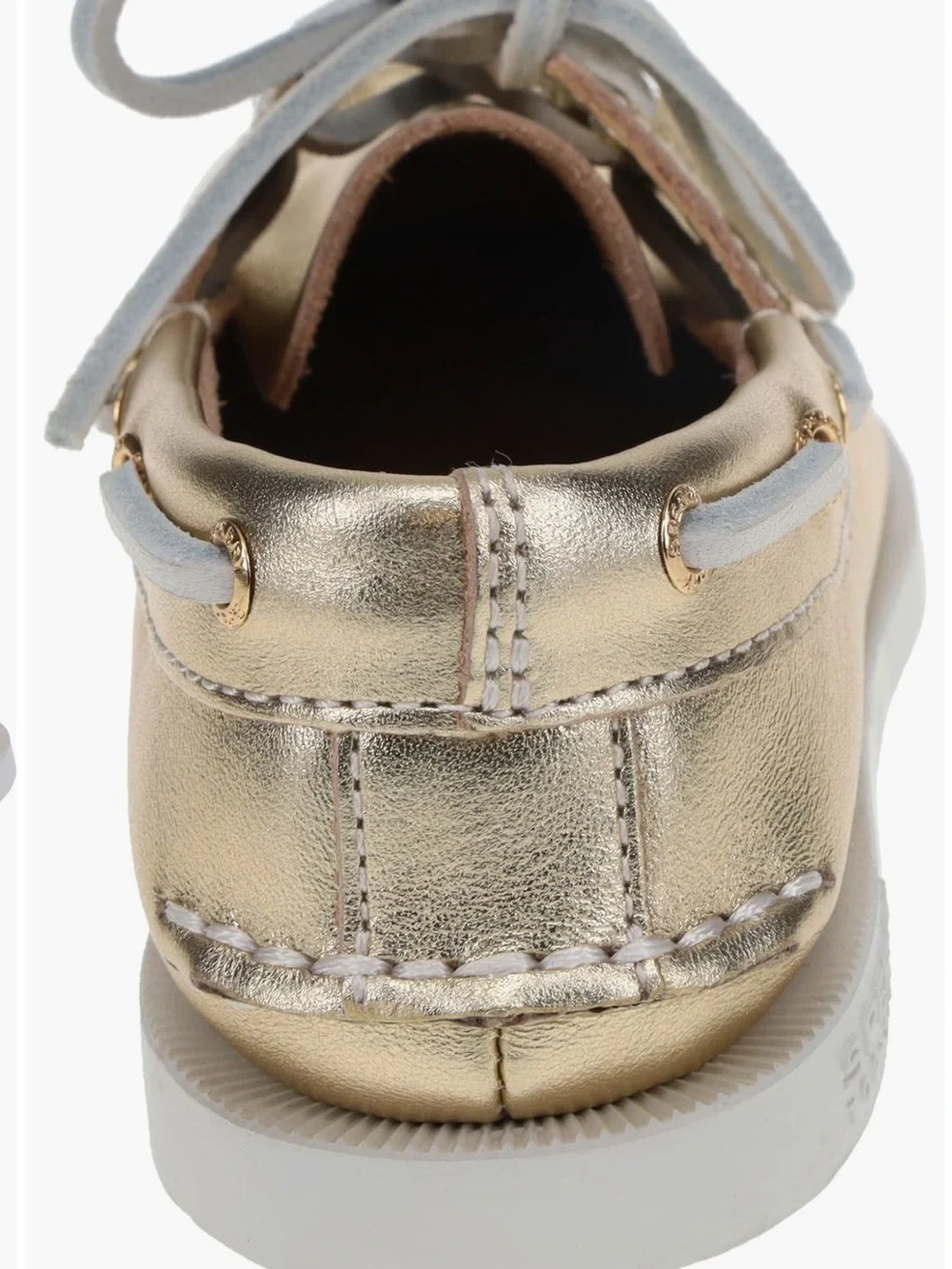 Sperry Kids 2 Eye Metallic Gold Boat Shoe w/White Laces Sz 13 NWB Age 6-7 Unisex